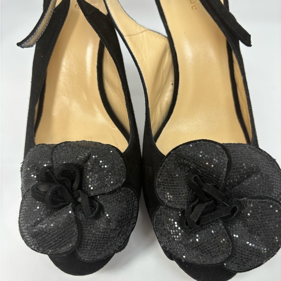 Stunning Kate Spade 4” Slingback Stilettos Size 8 with sequined bow - Picture 3 of 6